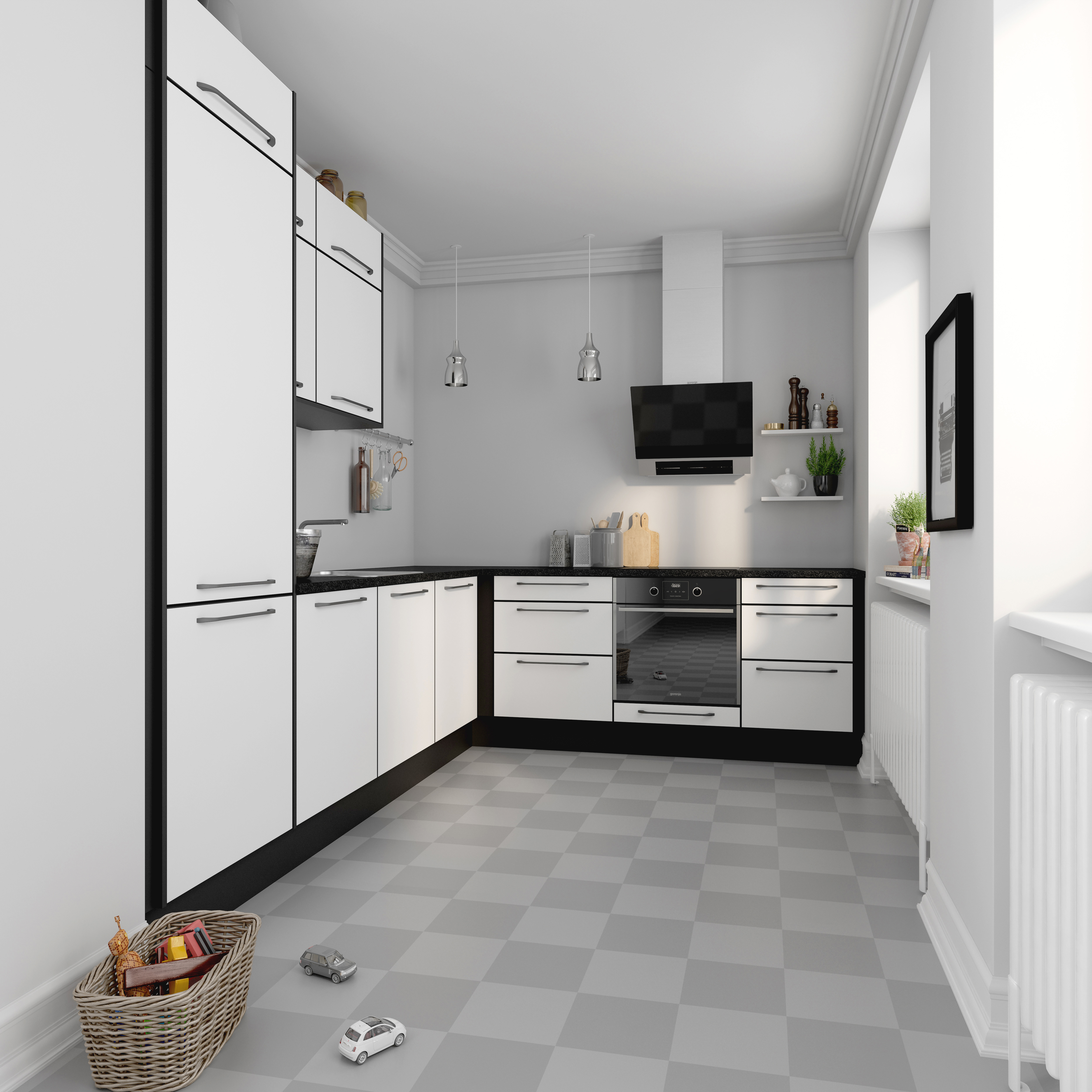 Modern by DESIGNA - Hvit med svart kant 